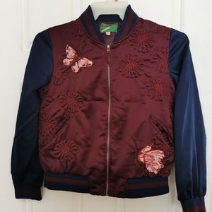 Groovy Monkey embroidery floral jacket